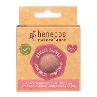 Benecos - Konjac Sponge with Red Clay - Sensitive Skin
