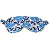 Blue Block Print Floral Sleep Eye Mask & Bag