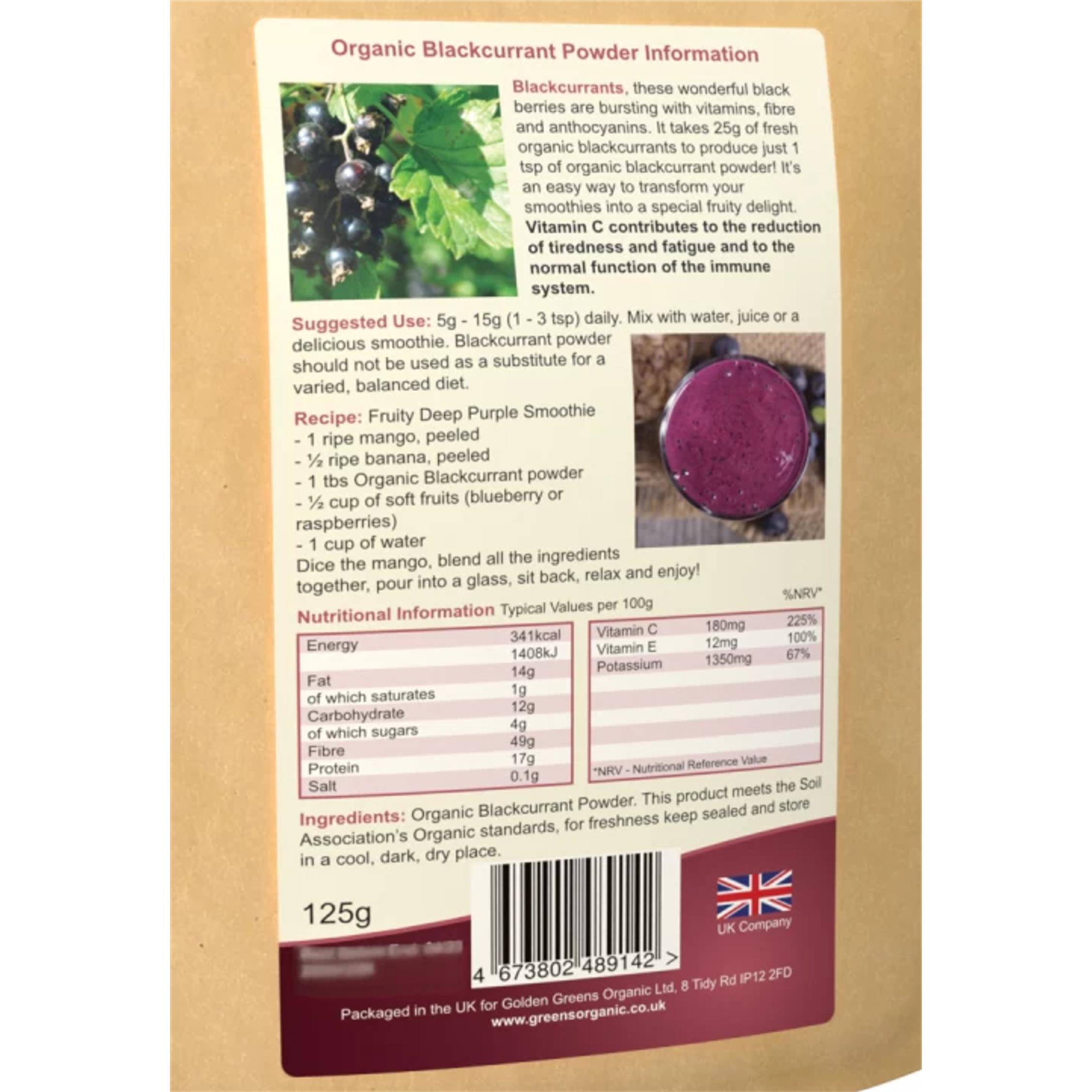 Organic Blackcurrant Powder