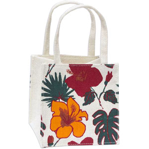 Jute Flower Print Bag