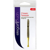 Elegant Touch - Straight End Gold Tip Tweezers